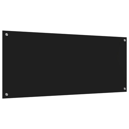 Retro Cucina Nera 120X50X0.6 Cm Vetro Temperato