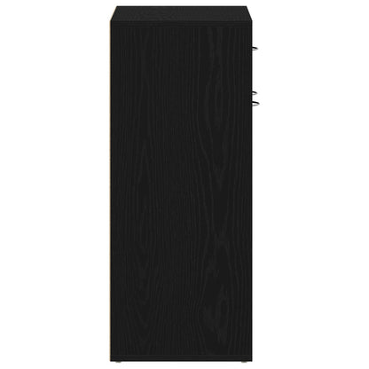 Armadio Scarpe  Nero Rovere 60X35X84 Cm In Legno Ingegnerizzato