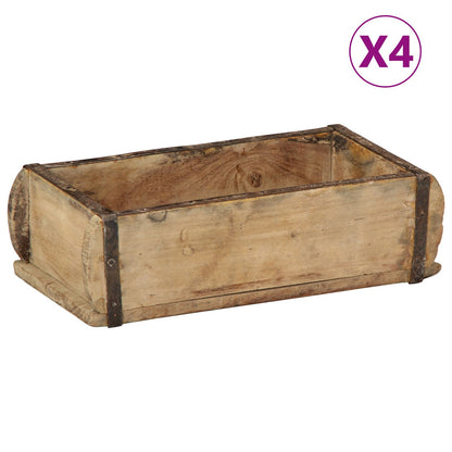 Vassoi 4 Pcs 30X15X9 Cm Legno Massello Recuperato