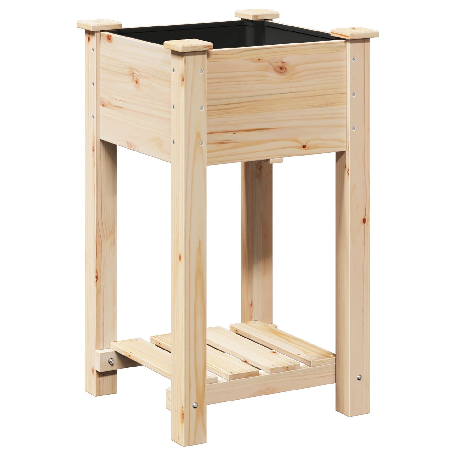 Vaso Da Giardino  Con Ripiano 45X45X76 Cm In Legno Massello Di Abete
