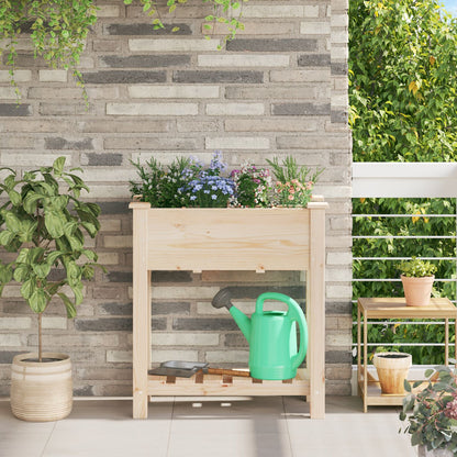Fioriera Per Giardino Con Griglie 71X37X76 Cm In Legno Massello Di Pino