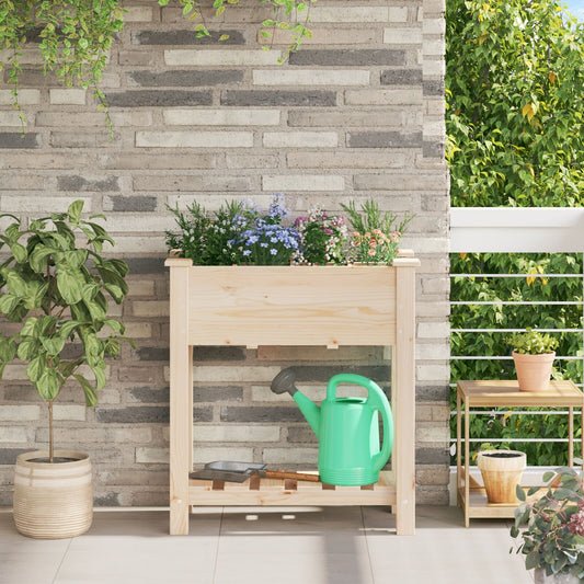 Fioriera Per Giardino Con Griglie 71X37X76 Cm In Legno Massello Di Pino