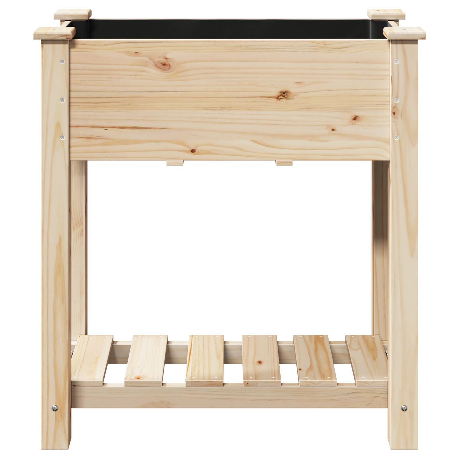 Fioriera Da Giardino  Con Ripiano 71X37X76 Cm In Legno Massello Di Abete