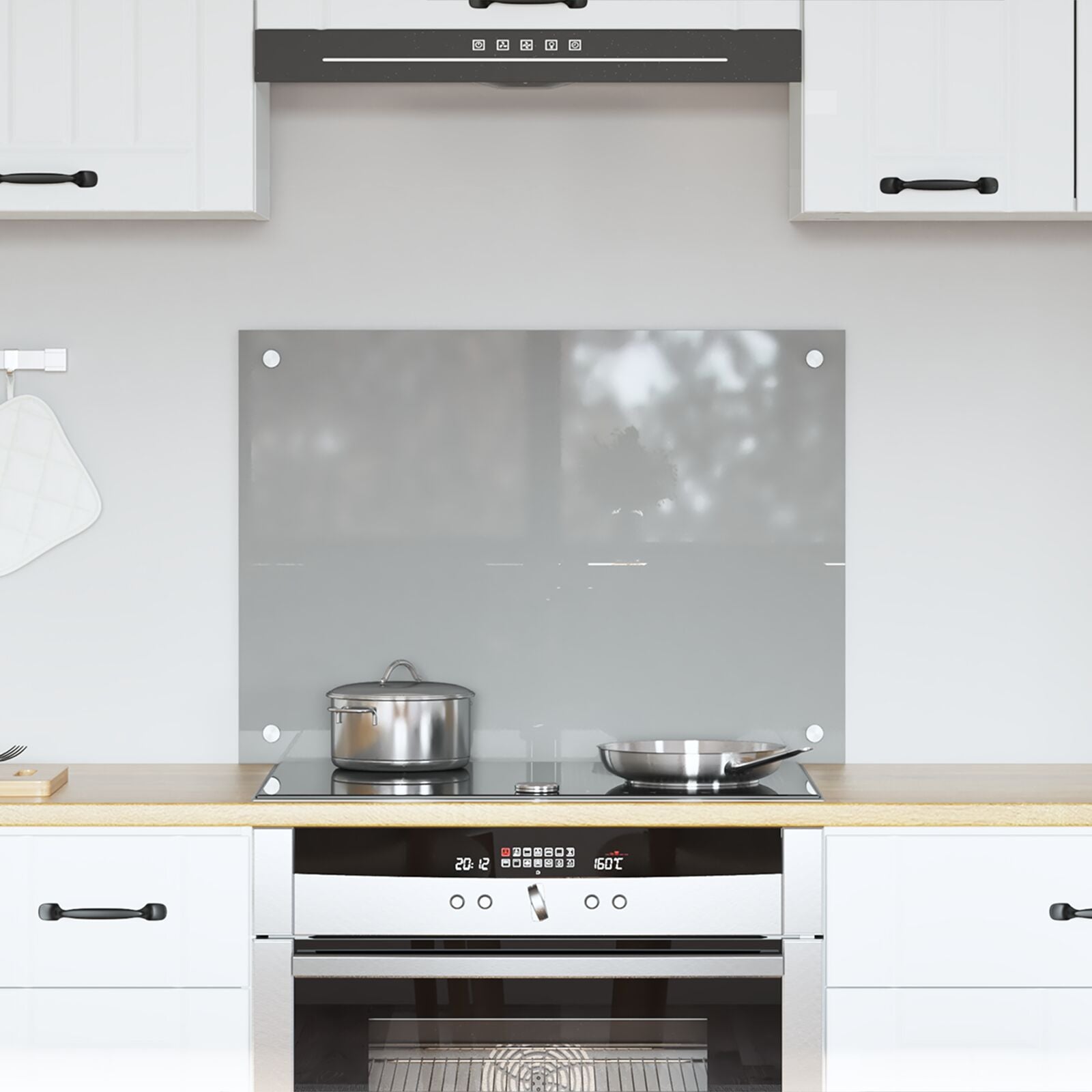 Schienale Cucina Grigio Chiaro 70X50X0,6 Cm Vetro Temperato
