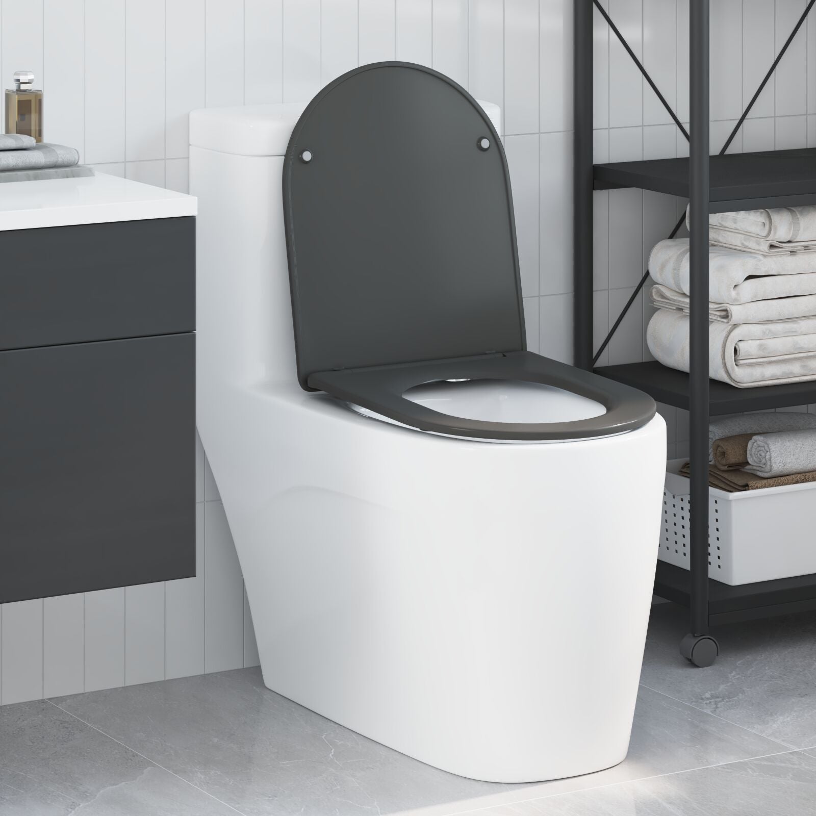 Sedile Del Wc Con Chiusura Morbida In Duroplast Antracite Di