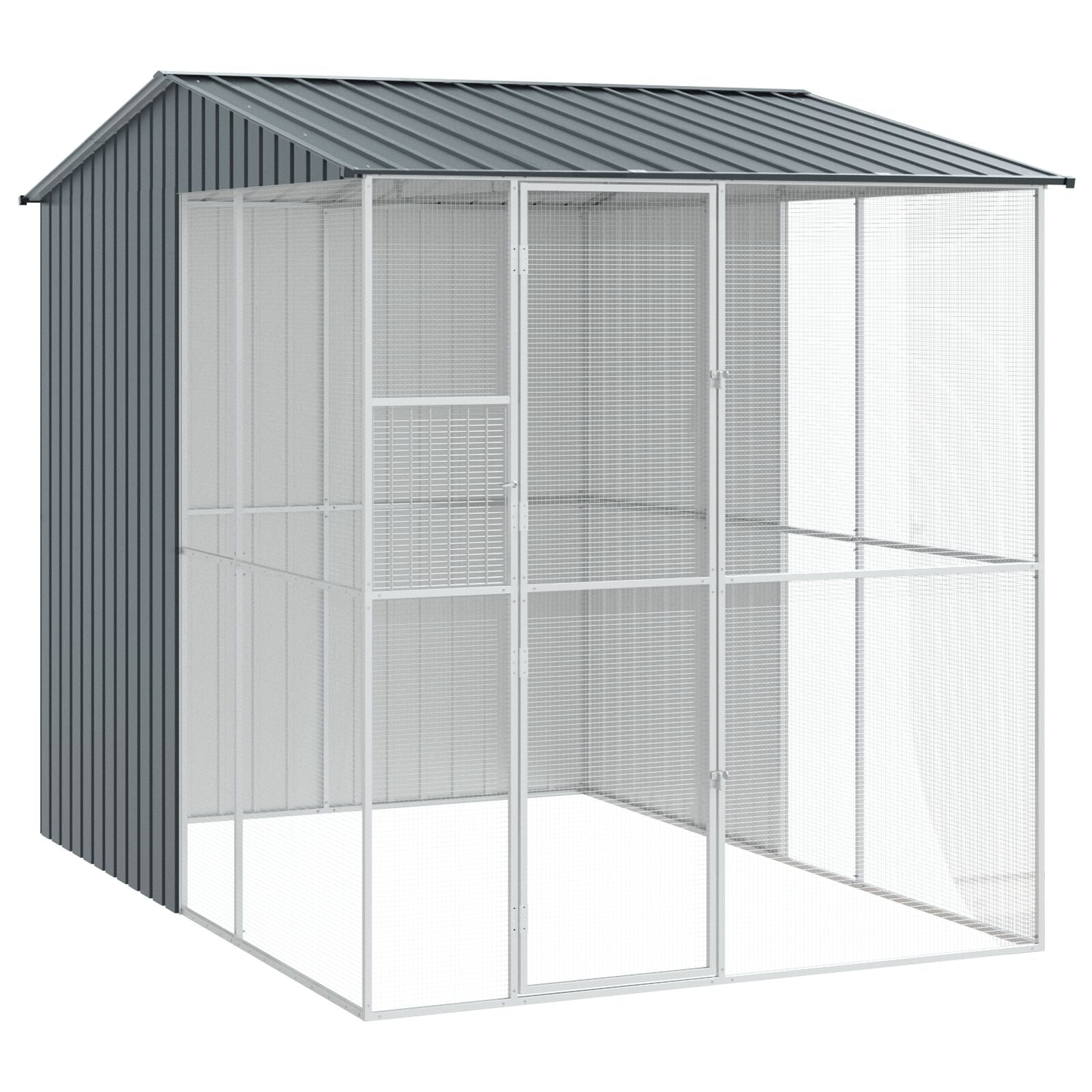 Voliera Per Uccelli  215X110X247 Cm In Acciaio