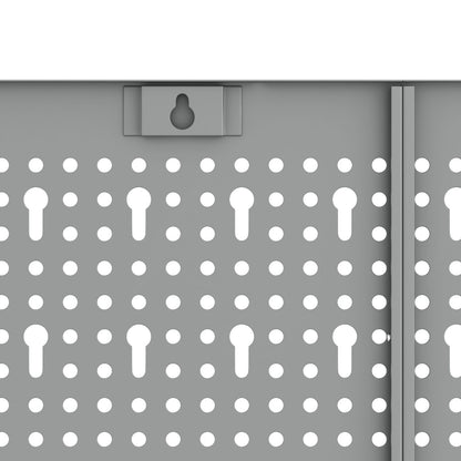Pannelli Pegboard  2 Pezzi Con 8 Accessori Grigio 50X Acciaio