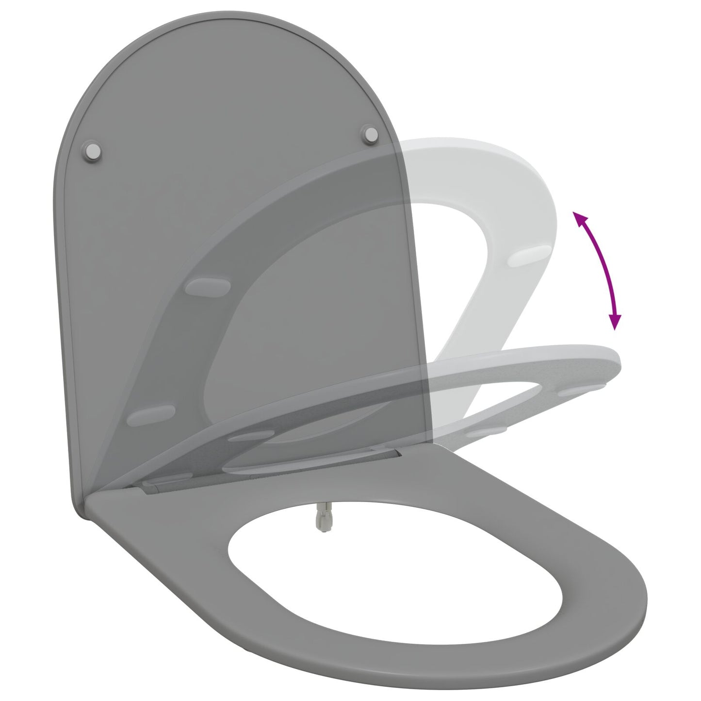 Sedile Wc A Sgancio Rapido  Con Chiusura Morbida In Duroplast Grigio