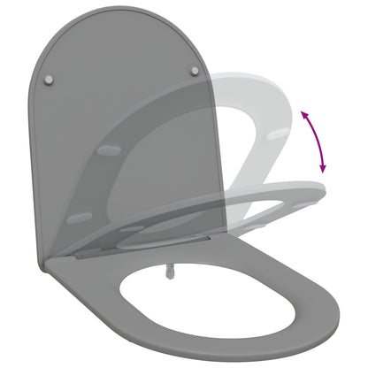 Sedile Wc A Sgancio Rapido  Con Chiusura Morbida In Duroplast Grigio