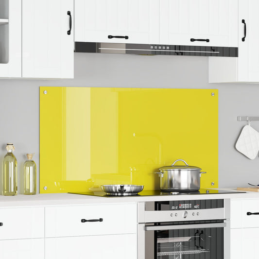 Schienale Da Cucina  Giallo 120X60X0,6 Cm In Vetro Temperato