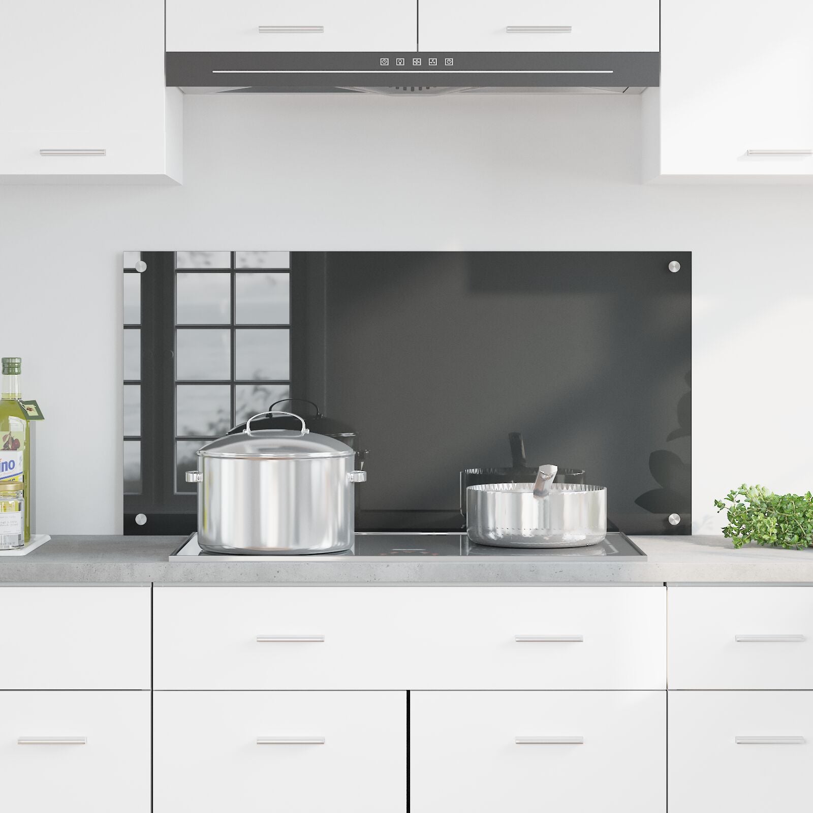 Schienale Cucina Grigio Scuro 100X50X0,6 Cm Vetro Temperato