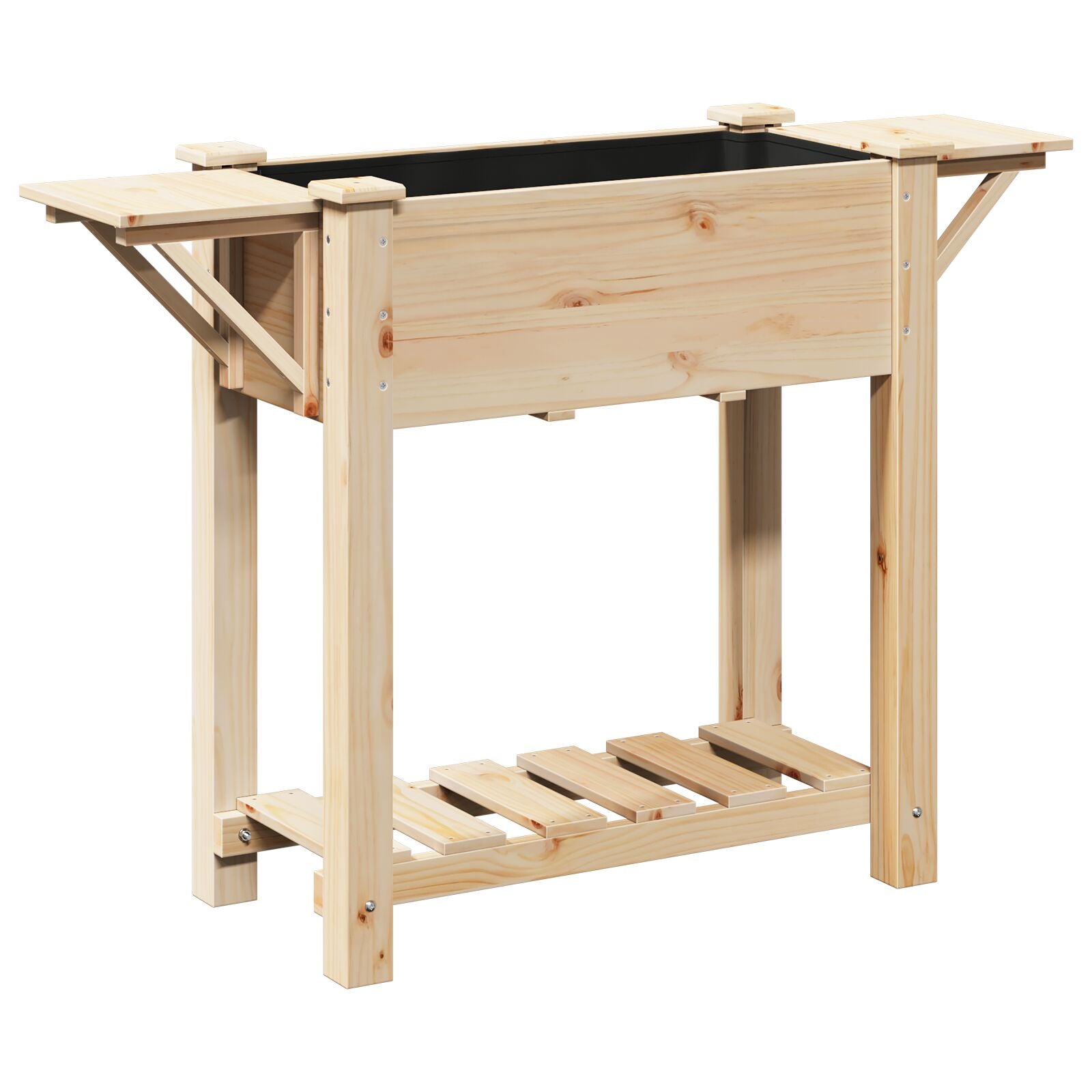 Piantana Da Giardino  Con Ripiani 111X37X76 Cm In Legno Massello Di Pino