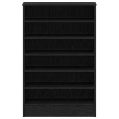 Mobile Per Scarpe  Nero Rovere 60X35X92 Cm In Legno Ingegnerizzato