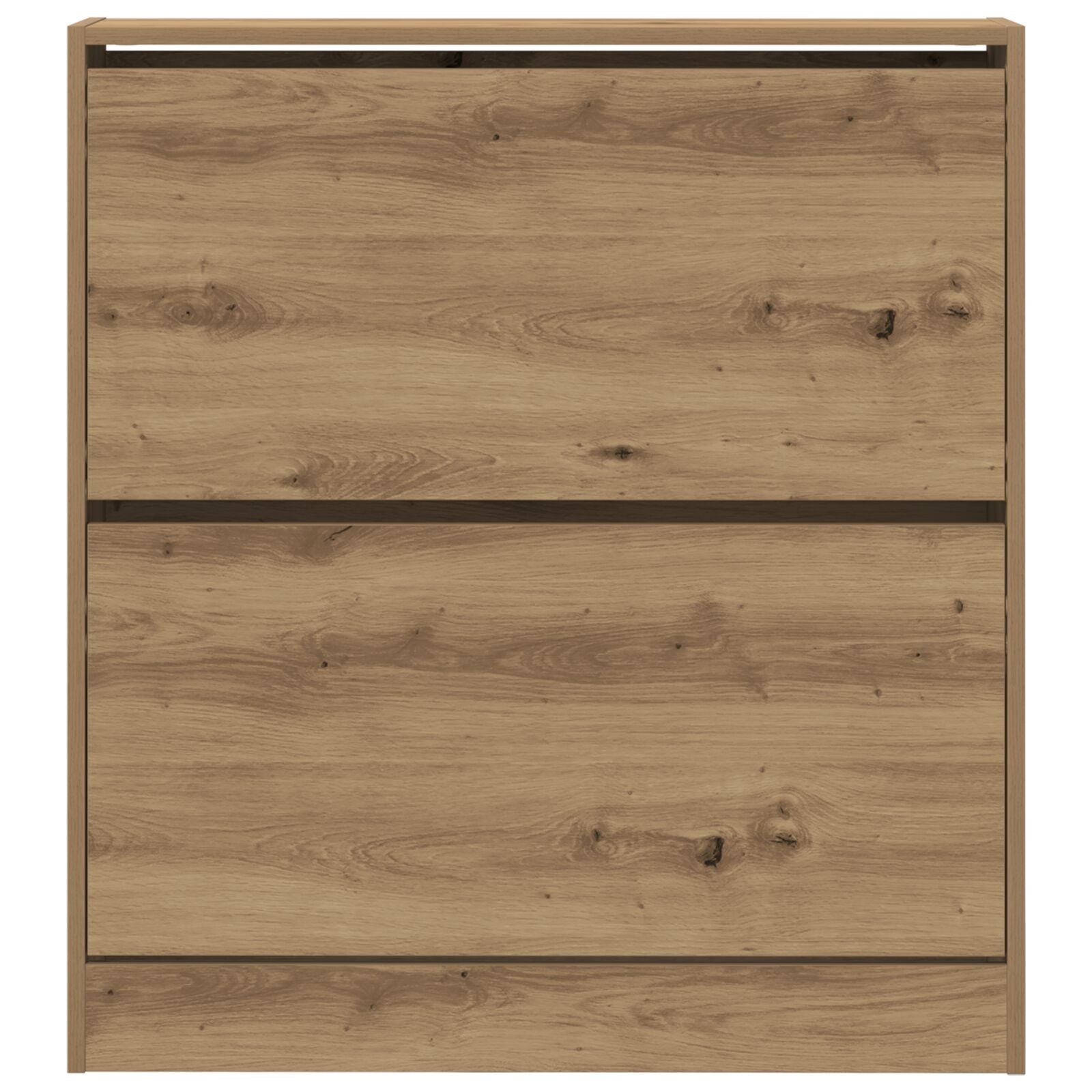 Mobile Per Scarpe  Con Cassetto A Ribalta In Rovere Affumicato 80X21X87,5 Cm