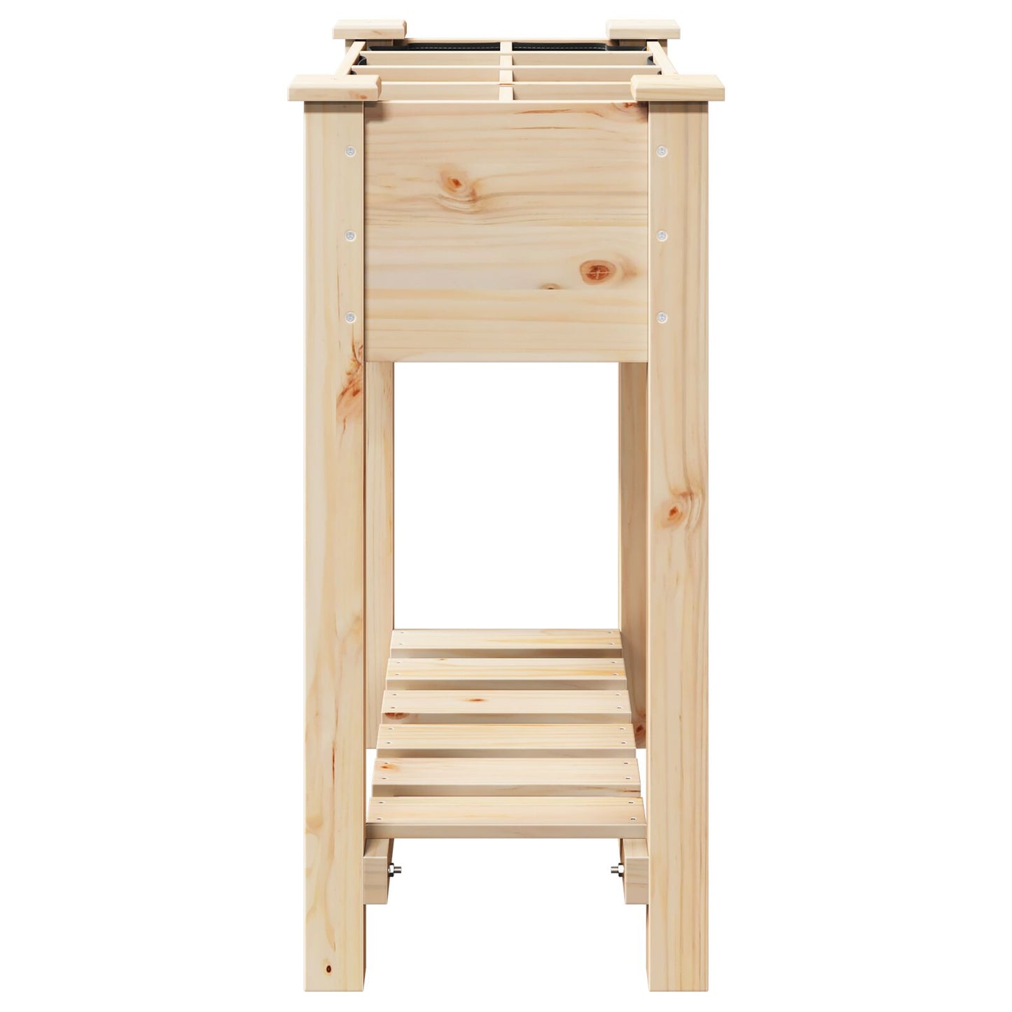 Fioriera Per Giardino Con Griglie 71X37X76 Cm In Legno Massello Di Pino