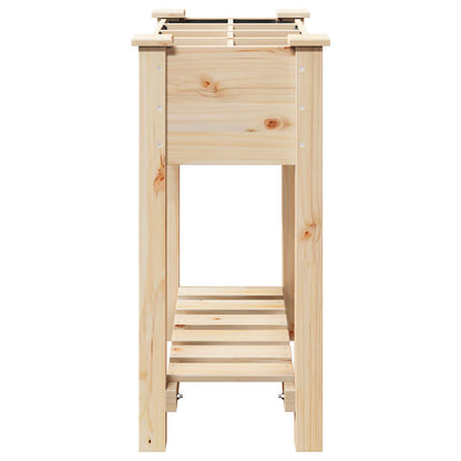 Fioriera Per Giardino Con Griglie 71X37X76 Cm In Legno Massello Di Pino