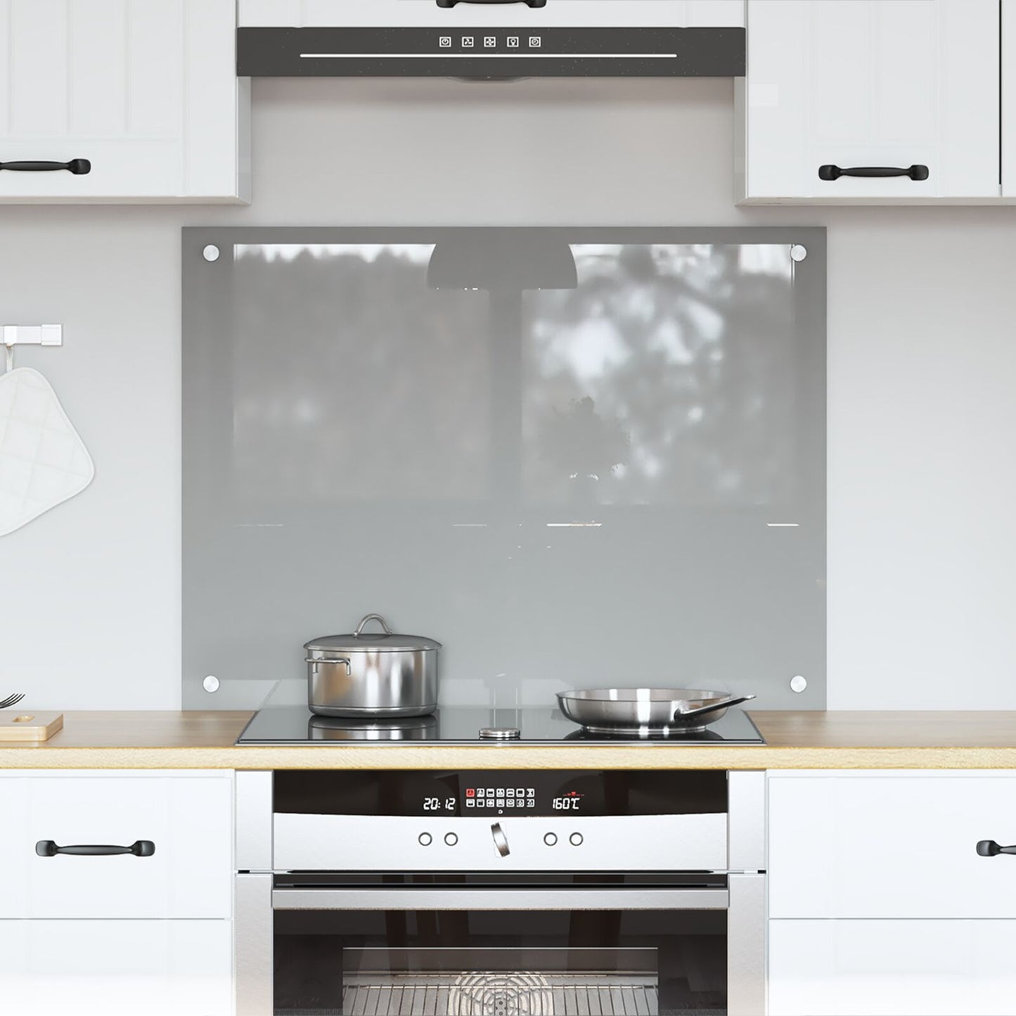 Schienale Cucina Grigio Chiaro 80X60X0,6 Cm In Vetro Temperato Di