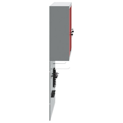 Set Da Muro Con Mobile Per Attrezzi E Pannello Utensili A 3 Pezzi Rosso Metallico Rosso