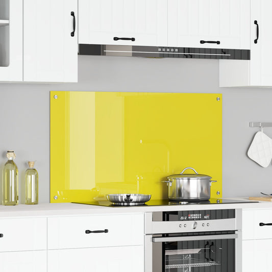 Schienale Cucina Giallo 110X60X0,6 Cm In Vetro Temperato