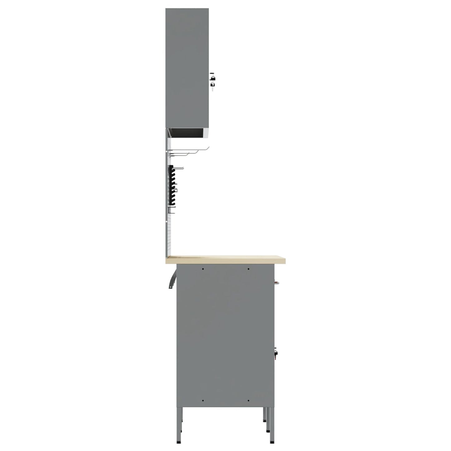 Set Di Mobili Da Lavoro Set Di 5 Nero Acciaio Standard Grigio