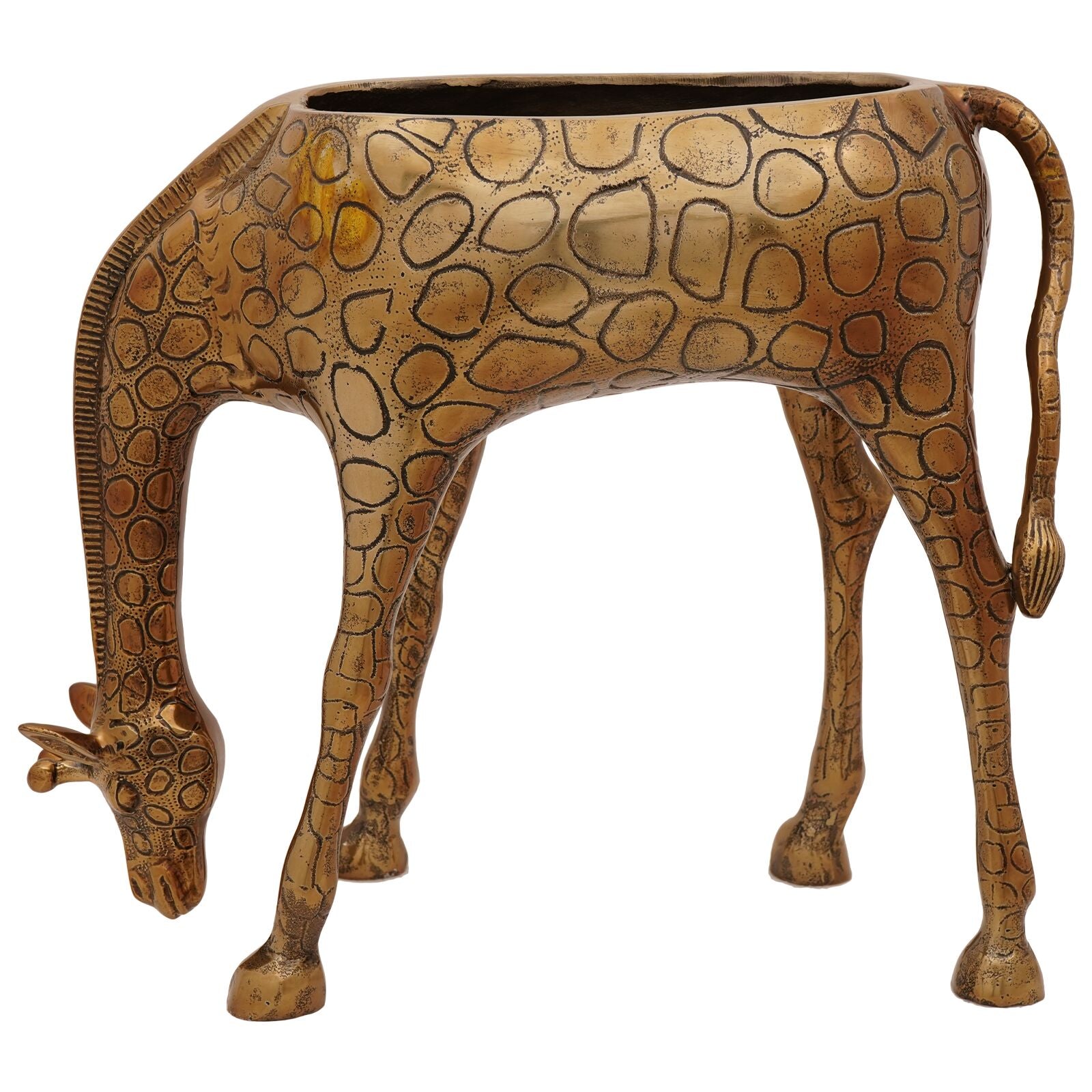 Secchiello Per Ghiaccio A Forma Di Giraffa In Ottone 49X22X39 Cm In Alluminio