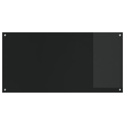 Parafango Cucina  Nero 120X60X0,6 Cm In Vetro Temperato