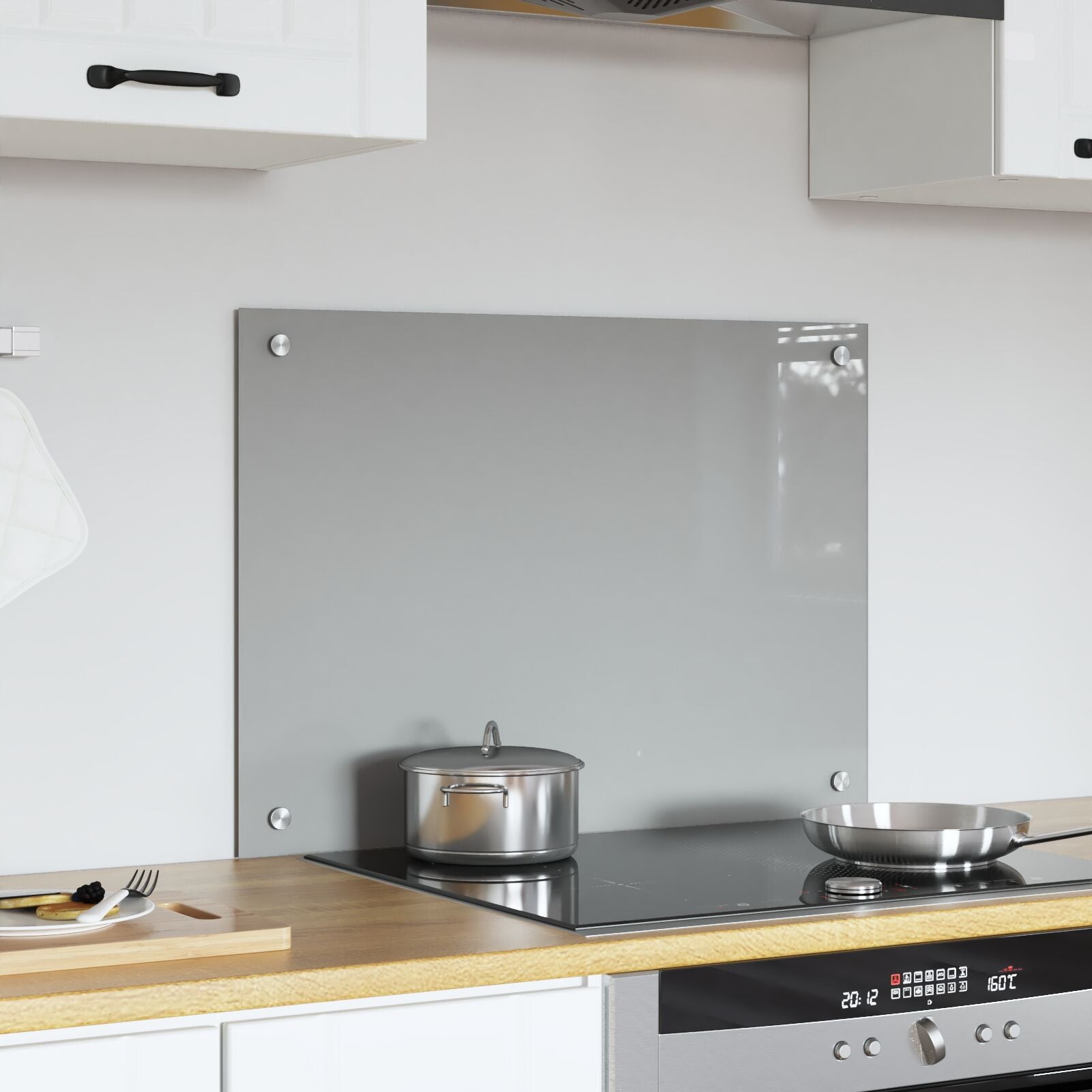 Schienale Cucina Grigio Chiaro 70X50X0,6 Cm Vetro Temperato