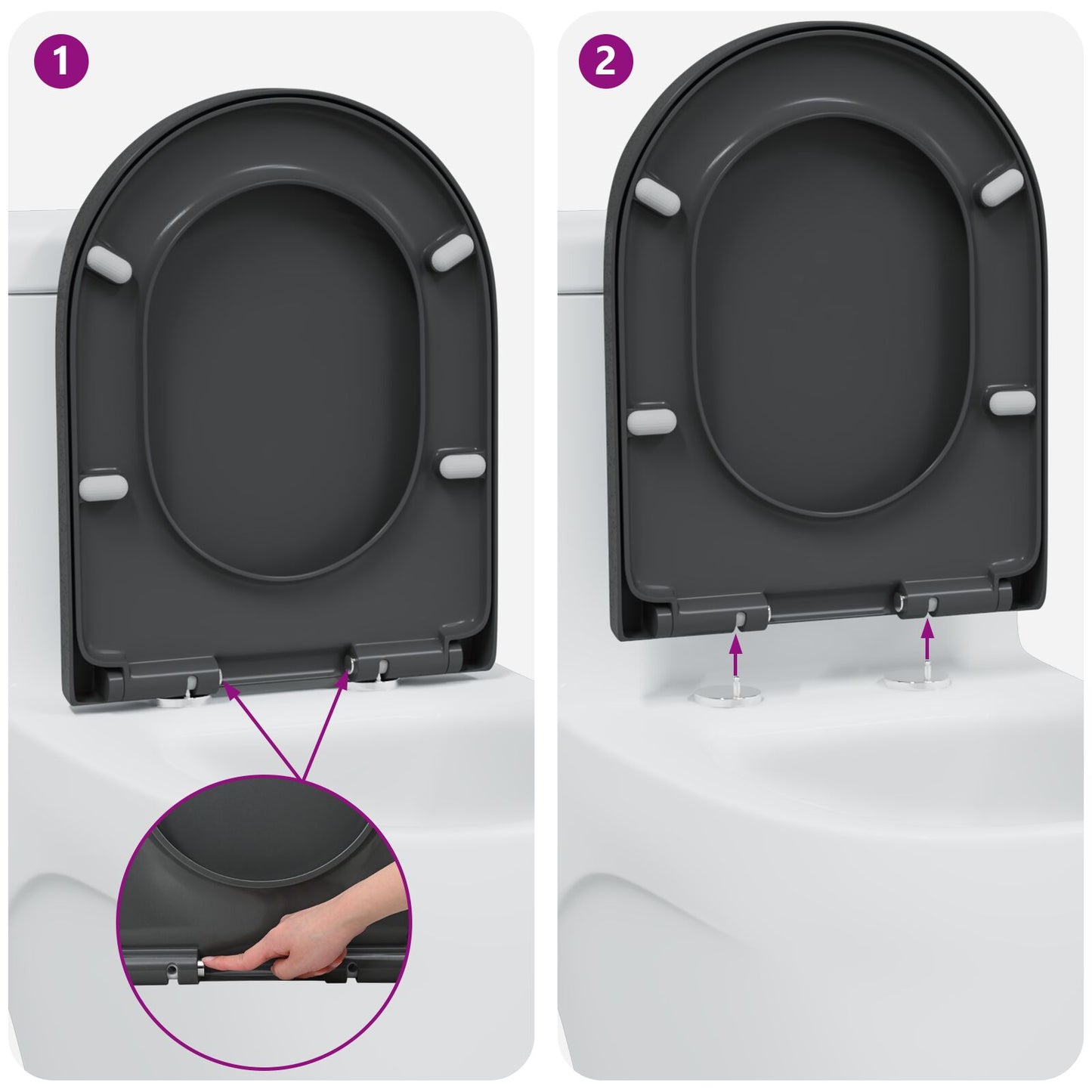 Toilette A Rilascio Rapido Con Chiusura Morbida In Duroplast