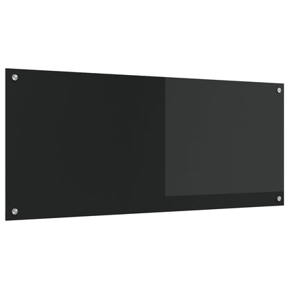 Retro Cucina Nera 120X50X0.6 Cm Vetro Temperato