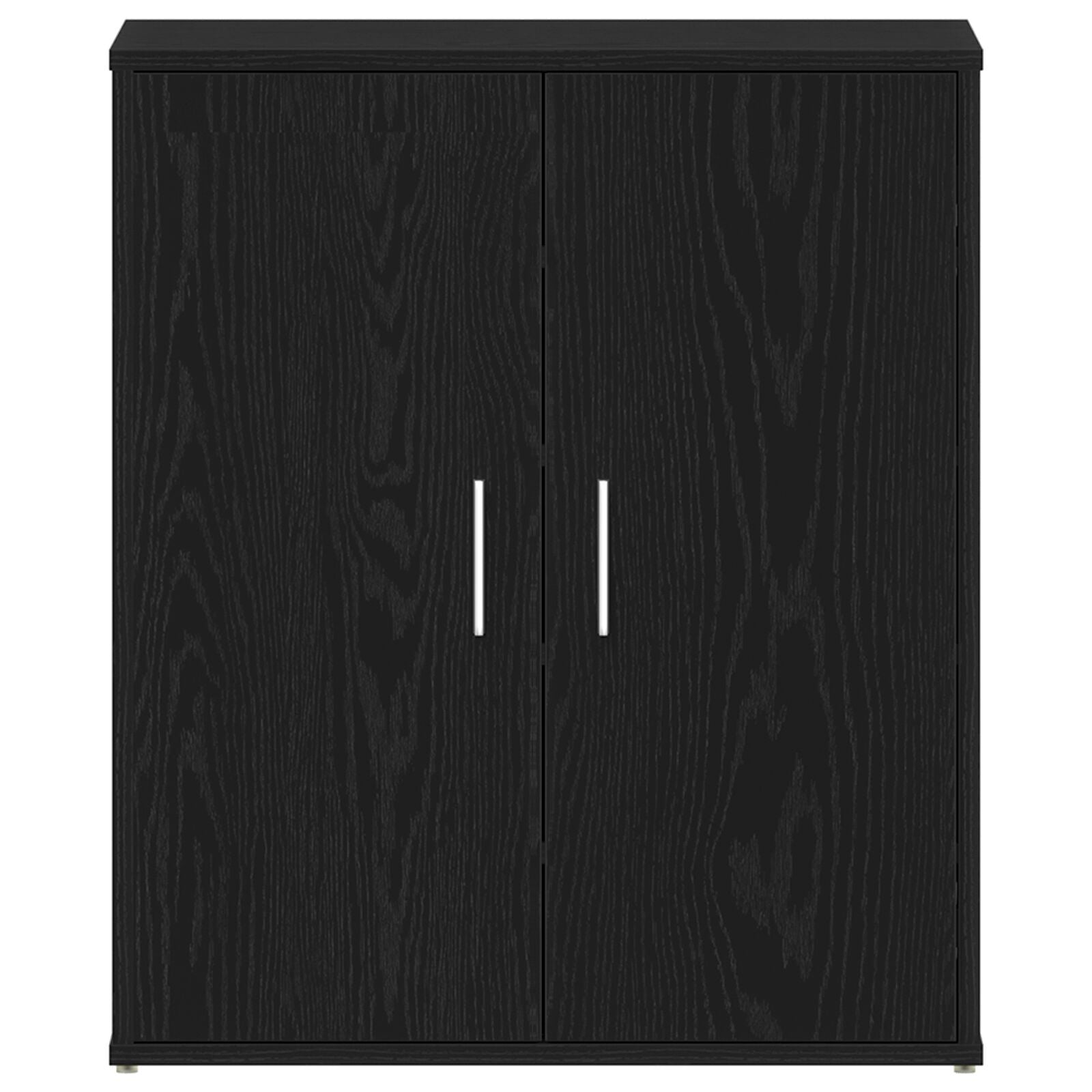 Armadio Per Scarpe  Nero Rovere 60X35X70 Cm In Legno Ingegnerizzato