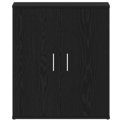 Armadio Per Scarpe  Nero Rovere 60X35X70 Cm In Legno Ingegnerizzato