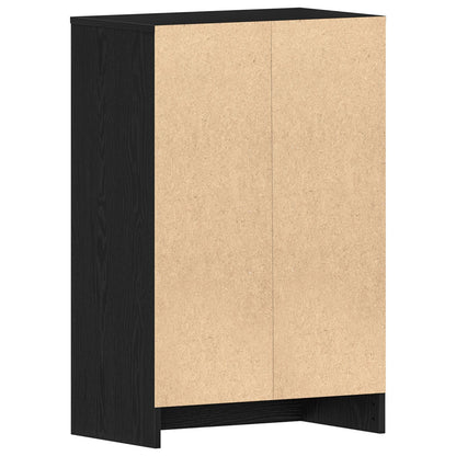 Mobile Per Scarpe  Nero Rovere 60X35X92 Cm In Legno Ingegnerizzato