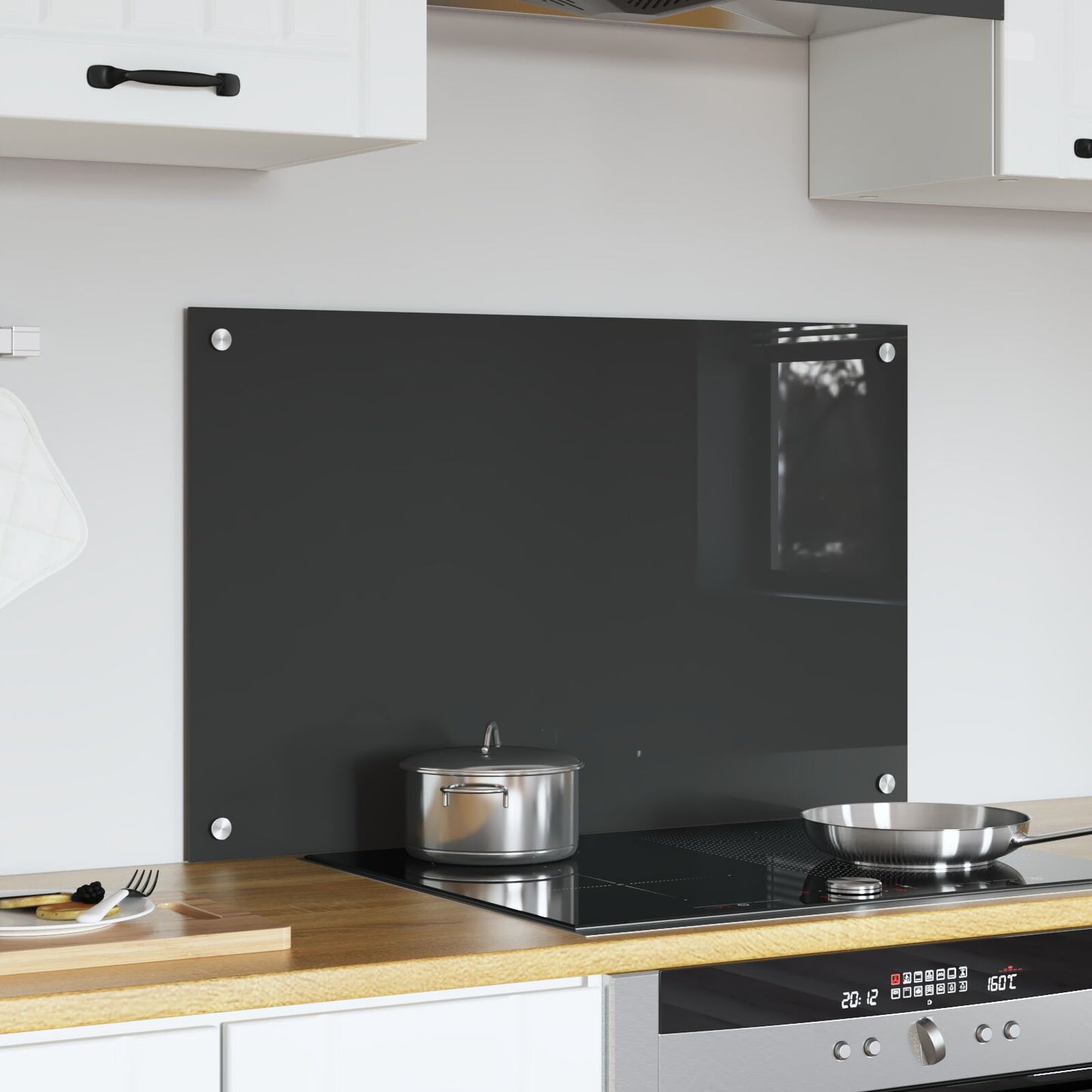 Schienale Cucina Grigio Scuro 80X50X0.6 Cm Vetro Temperato
