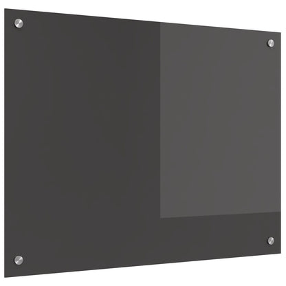 Schienale Cucina In Grigio Scuro - 80X60X0.6 Cm Vetro Temperato