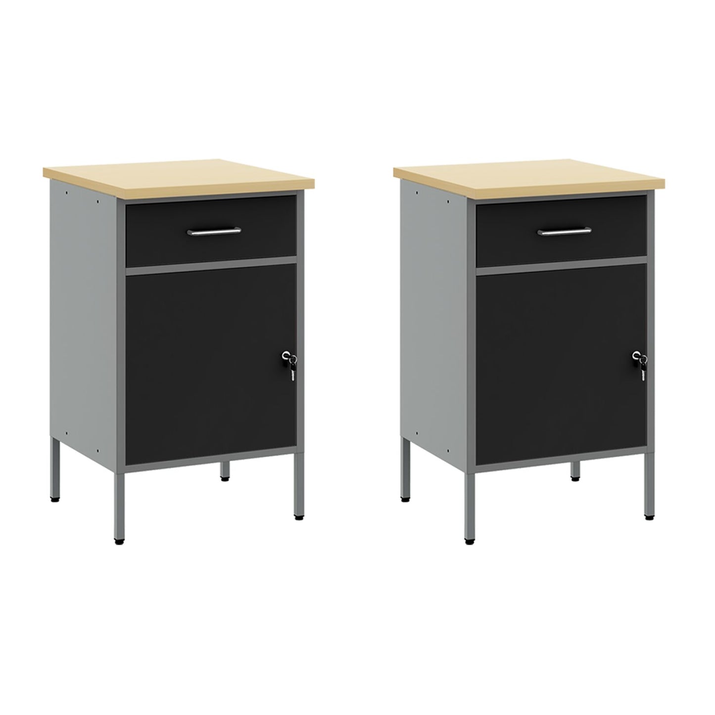 Set Di Mobili Da Lavoro Set Di 5 Nero Acciaio Standard Grigio