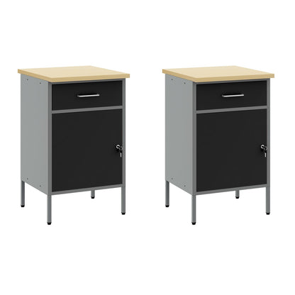 Set Di Mobili Da Lavoro Set Di 5 Nero Acciaio Standard Grigio