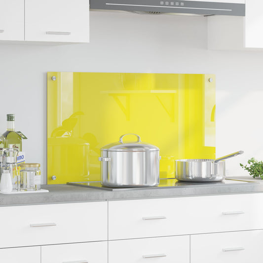Schienale Da Cucina Giallo 90X50X0,6 Cm In Vetro Temperato Di