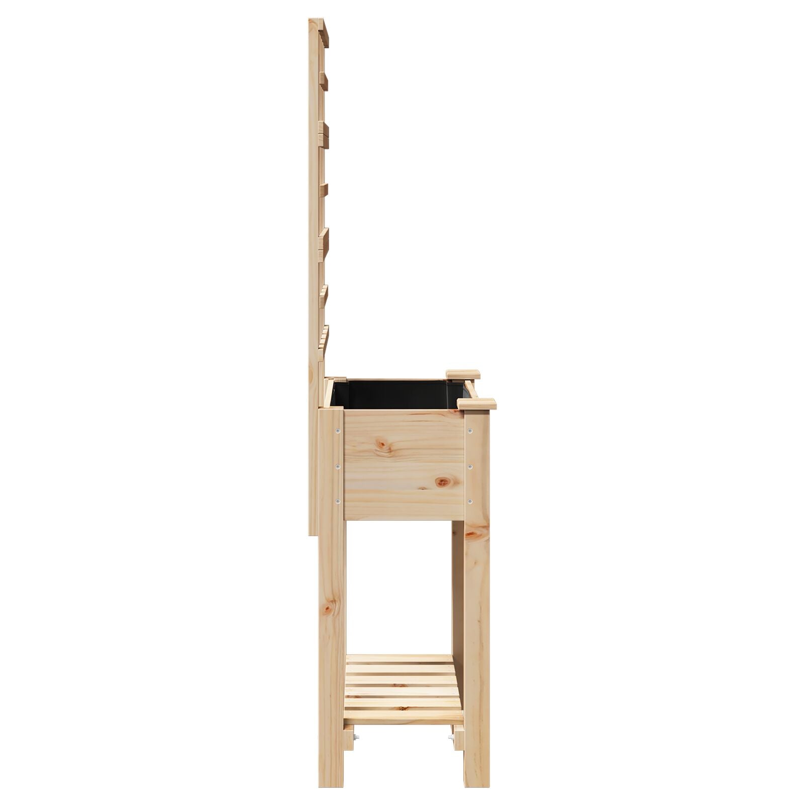 Fioriera Da Giardino Con Trellis E Ripiano 71X37X152 Cm In Legno Massello Di Abete