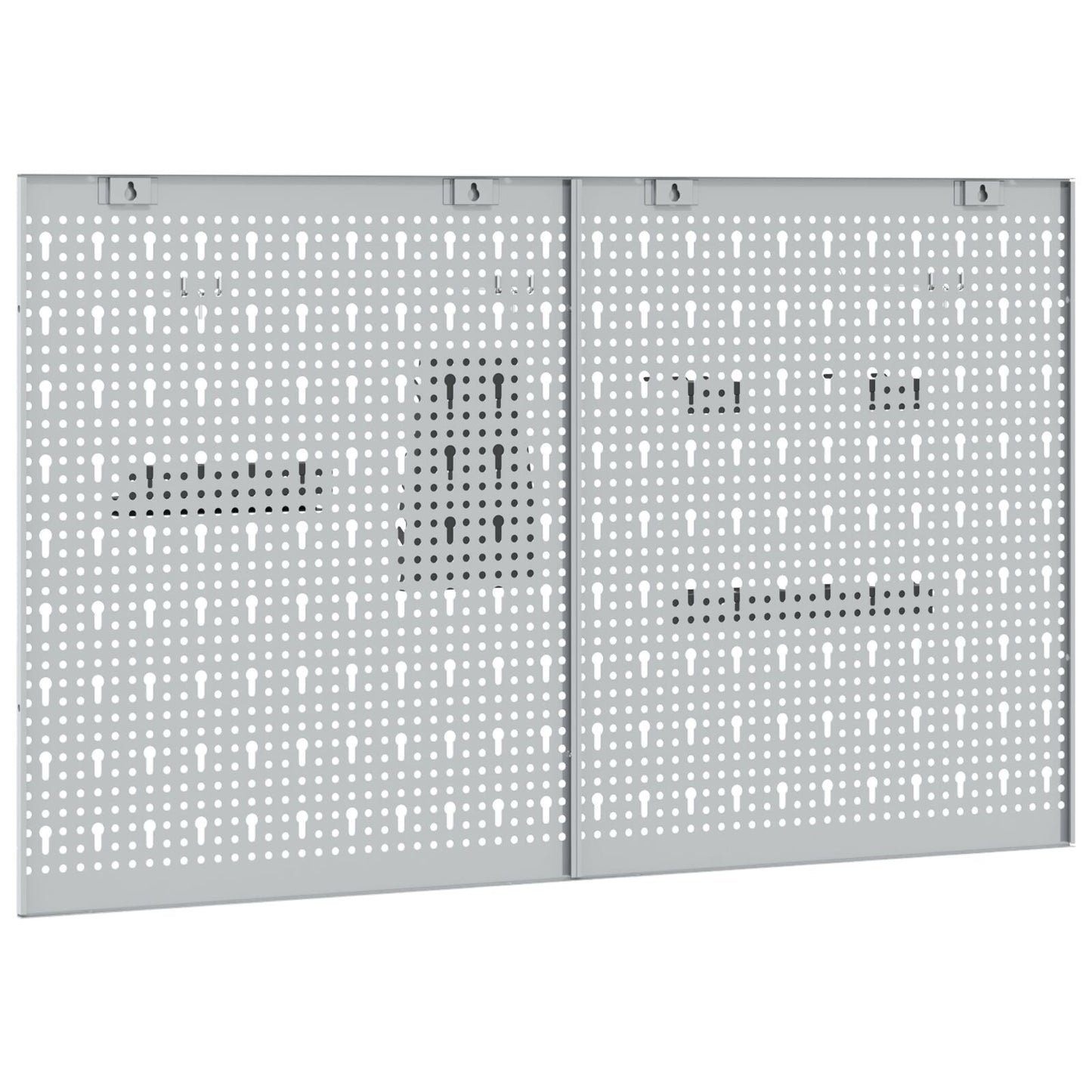 Pannelli Pegboard  2 Pezzi Con 8 Accessori Grigio 50X Acciaio