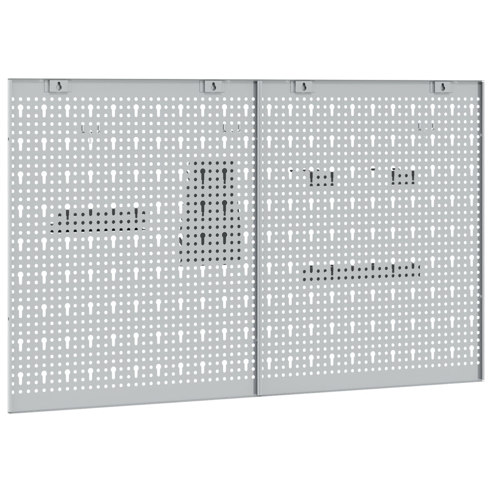 Pannelli Pegboard  2 Pezzi Con 8 Accessori Grigio 50X Acciaio