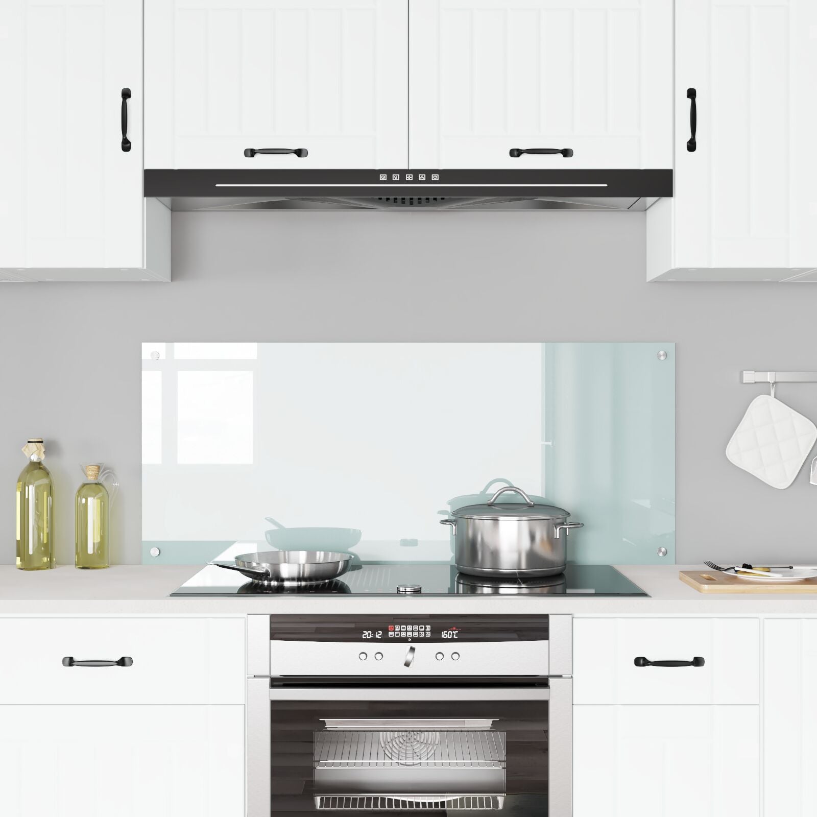 Schienale Cucina  Bianco 120X50X0,6 Cm Vetro Temperato