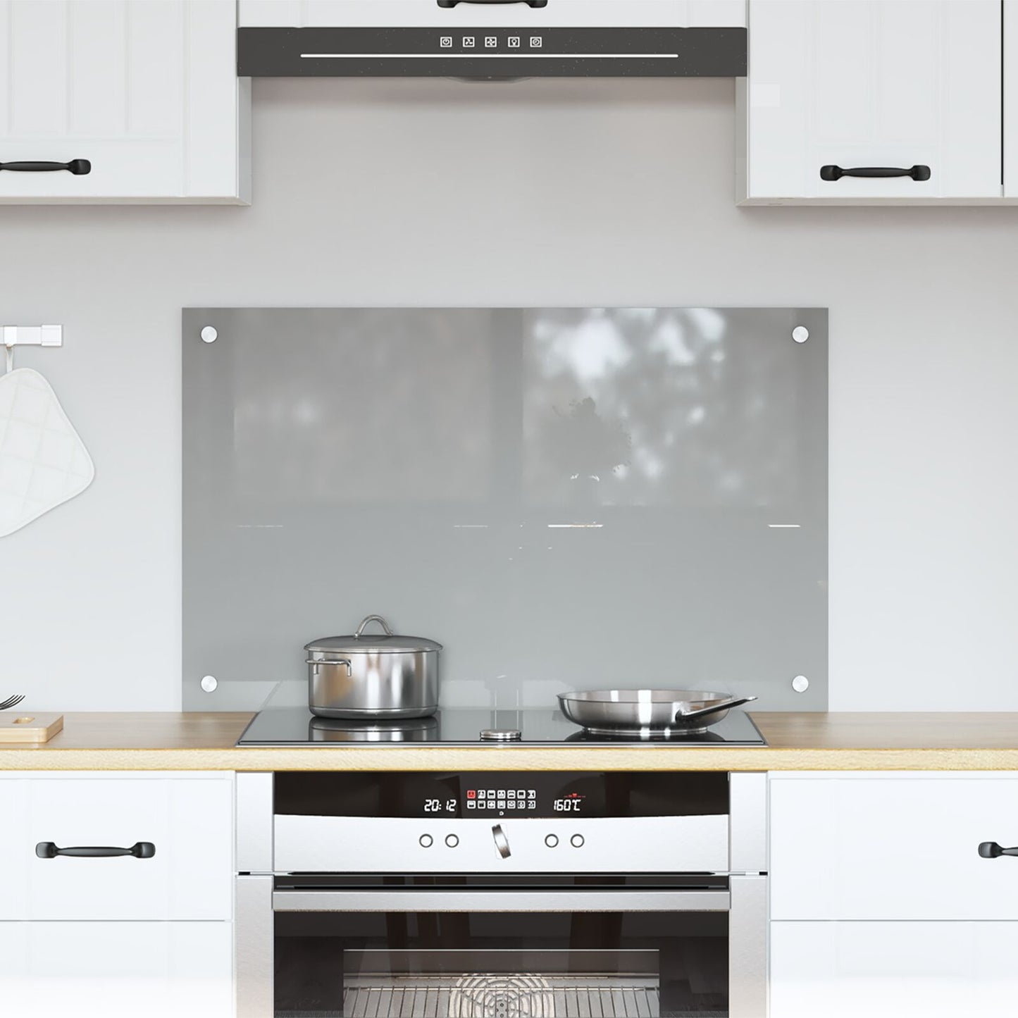 Schienale Cucina Grigio Chiaro 80X50X0,6 Cm In Vetro Temperato