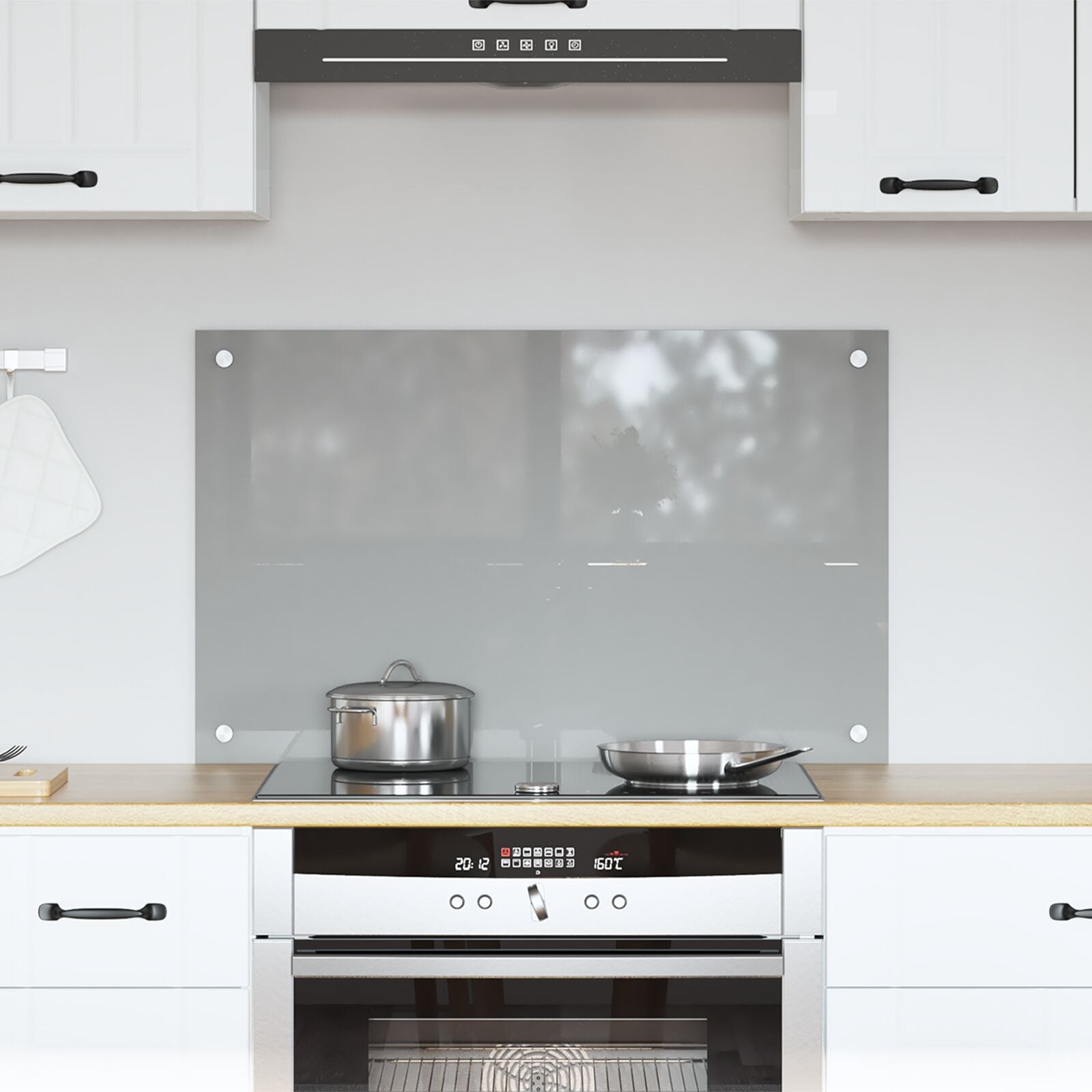 Schienale Cucina Grigio Chiaro 80X50X0,6 Cm In Vetro Temperato