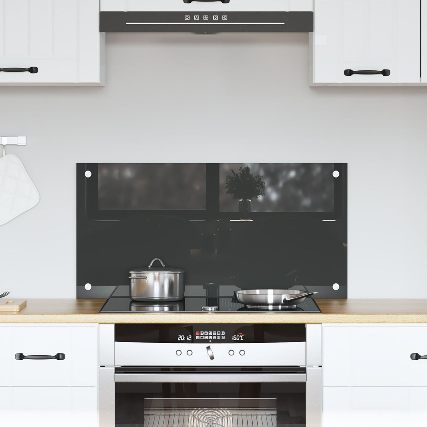 Schienale Cucina Grigio Scuro 80X40X0,6 Cm In Vetro Temperato
