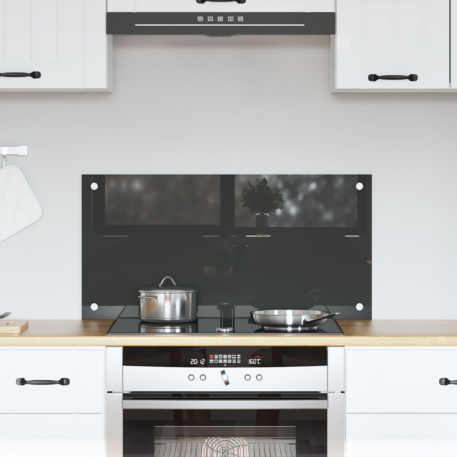 Schienale Cucina Grigio Scuro 80X40X0,6 Cm In Vetro Temperato