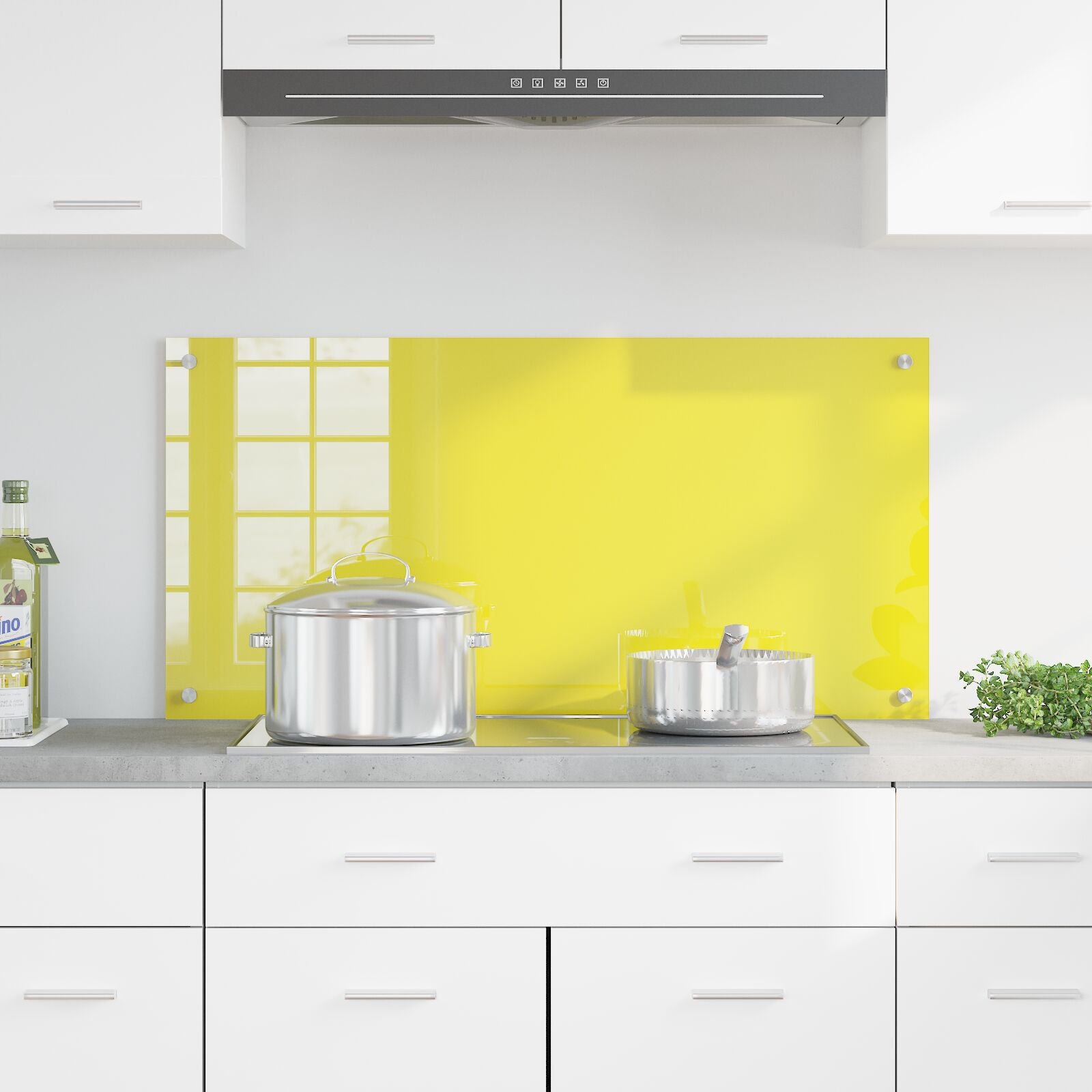Schienale Da Cucina  Giallo 100X50X0,6 Cm In Vetro Temperato