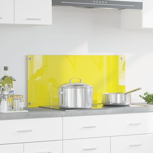 Schienale Cucina Giallo 90X40X0,6 Cm Vetro Temperato
