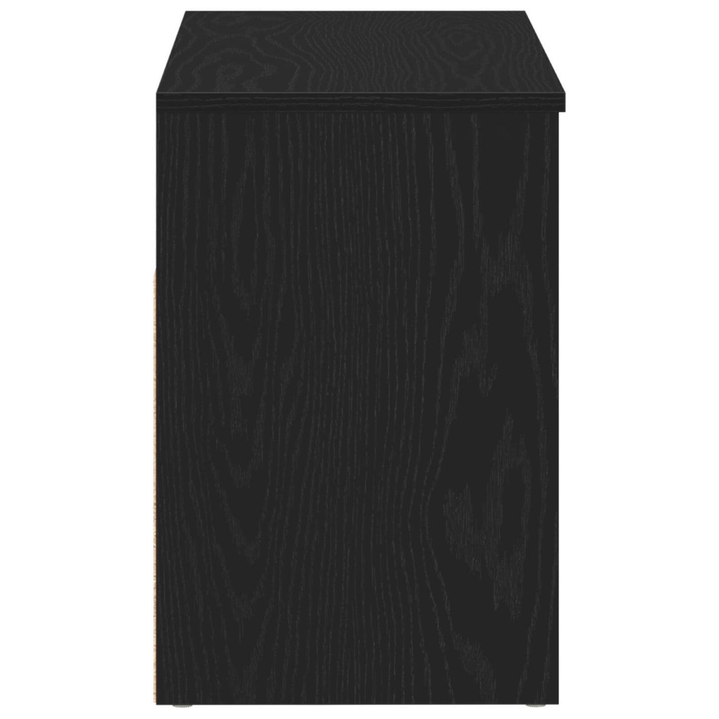 Panca Da Ingresso  Nera In Rovere 60X30X45 Cm In Legno