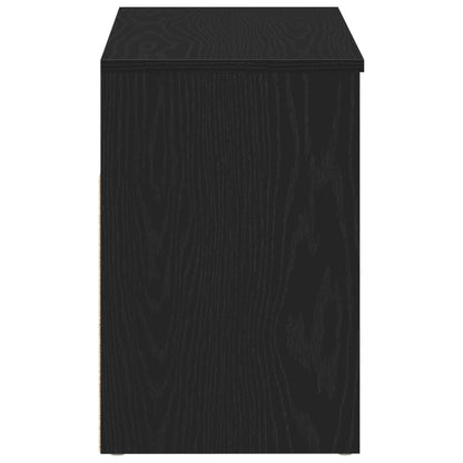 Panca Da Ingresso  Nera In Rovere 60X30X45 Cm In Legno