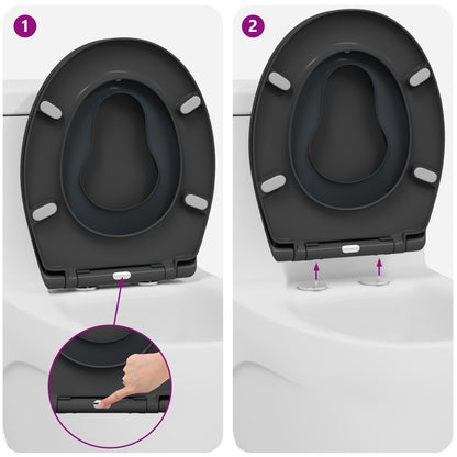Sedile Per Toilette Familiare Con Sedile Per Bambini Sgancio Rapido In Duroplast
